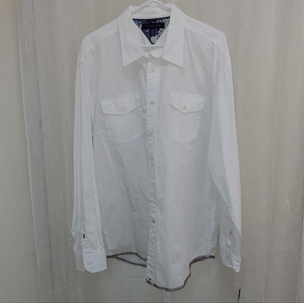 Tommy Hilfiger Men's XL Classic White Button-Down Shirt
